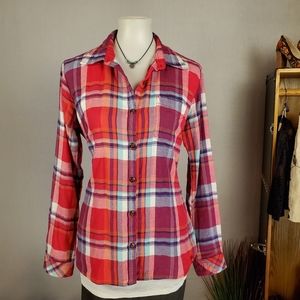 Dickies flannel with bright, crisp pattern, size M